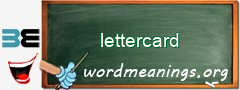 WordMeaning blackboard for lettercard